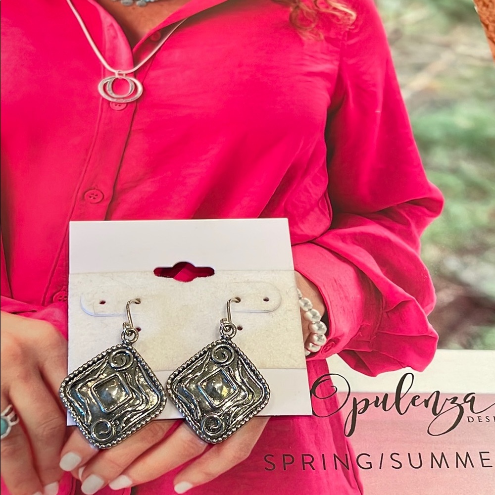 Ornate Diamond Shaped Earrings